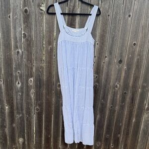 Xirena Blue and White Striped Maxi Dress